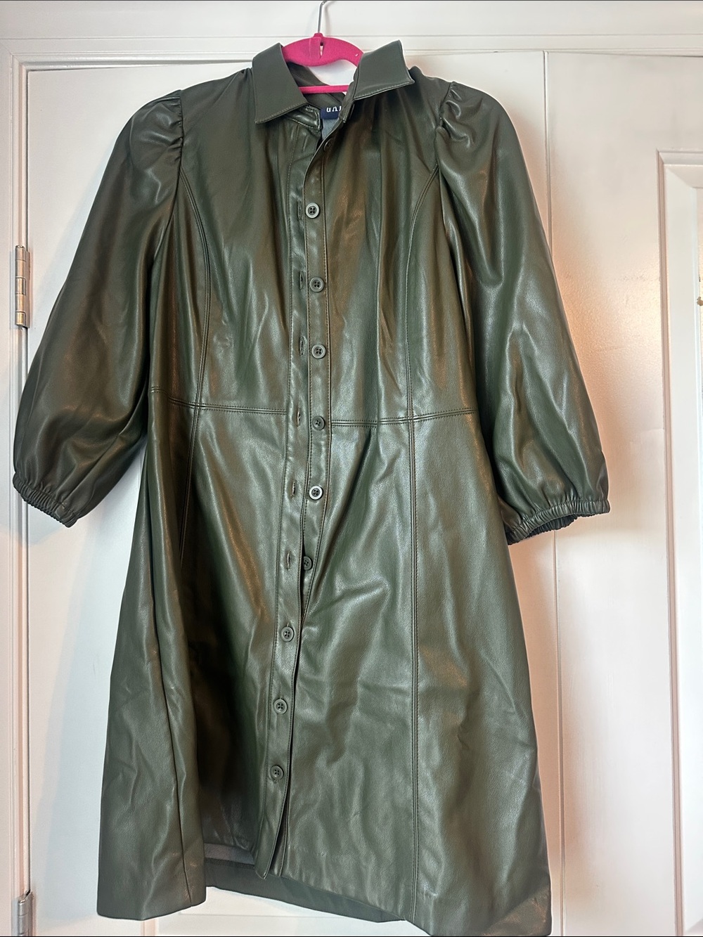GAP Dark Olive Green Faux Leather Jacket
